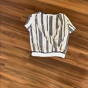 Navy blue and white stripe top